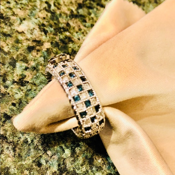 Chanel Silver Blue Crystal Hoop Earring - Picture 4 of 11